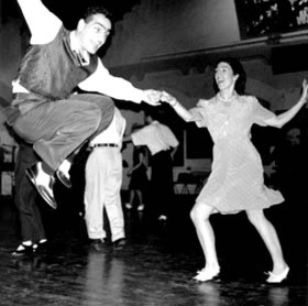 Vintage swing dancers